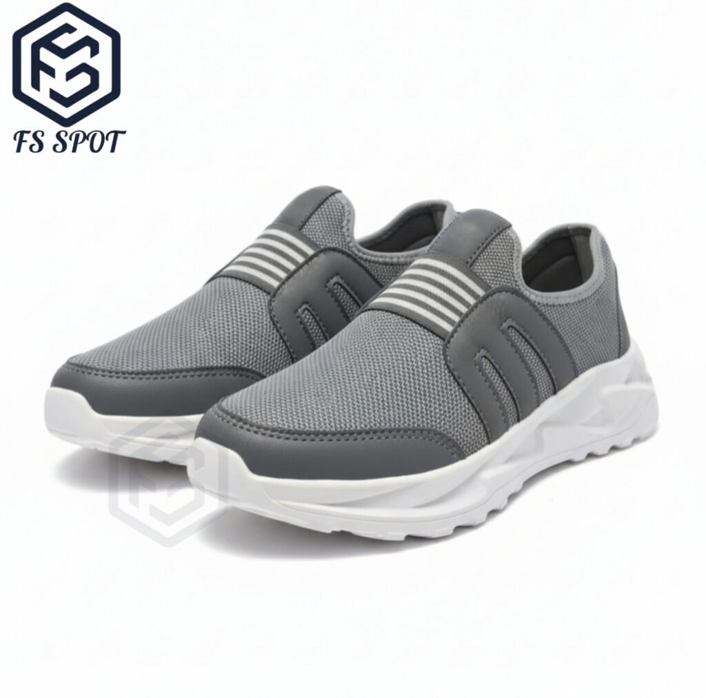 Stylish Men’s Casual Shoes in Black & Grey by FS SPOT – Premium Comfort & Trendy Design