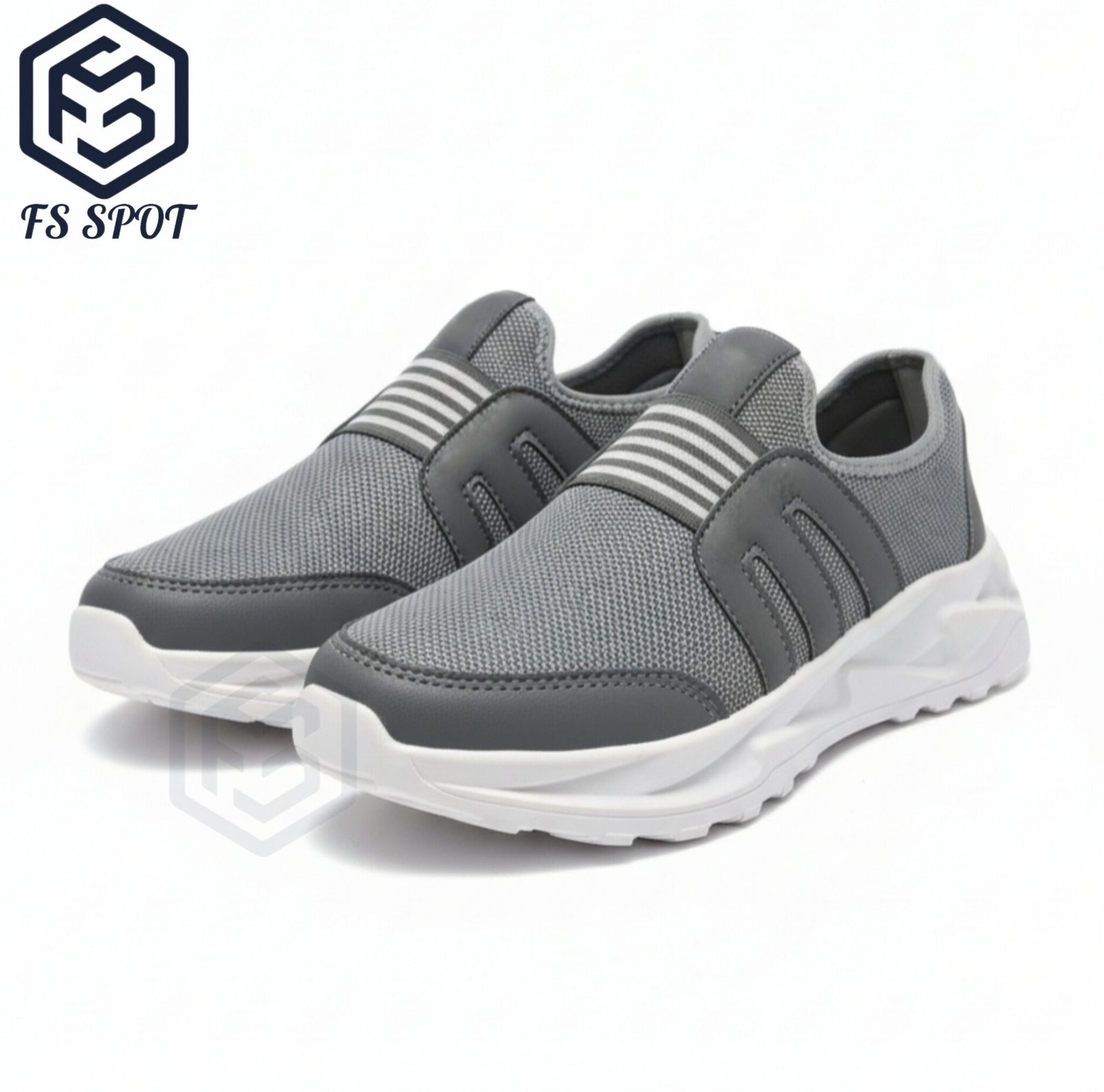 Stylish Men’s Casual Shoes in Black & Grey by FS SPOT – Premium Comfort & Trendy Design