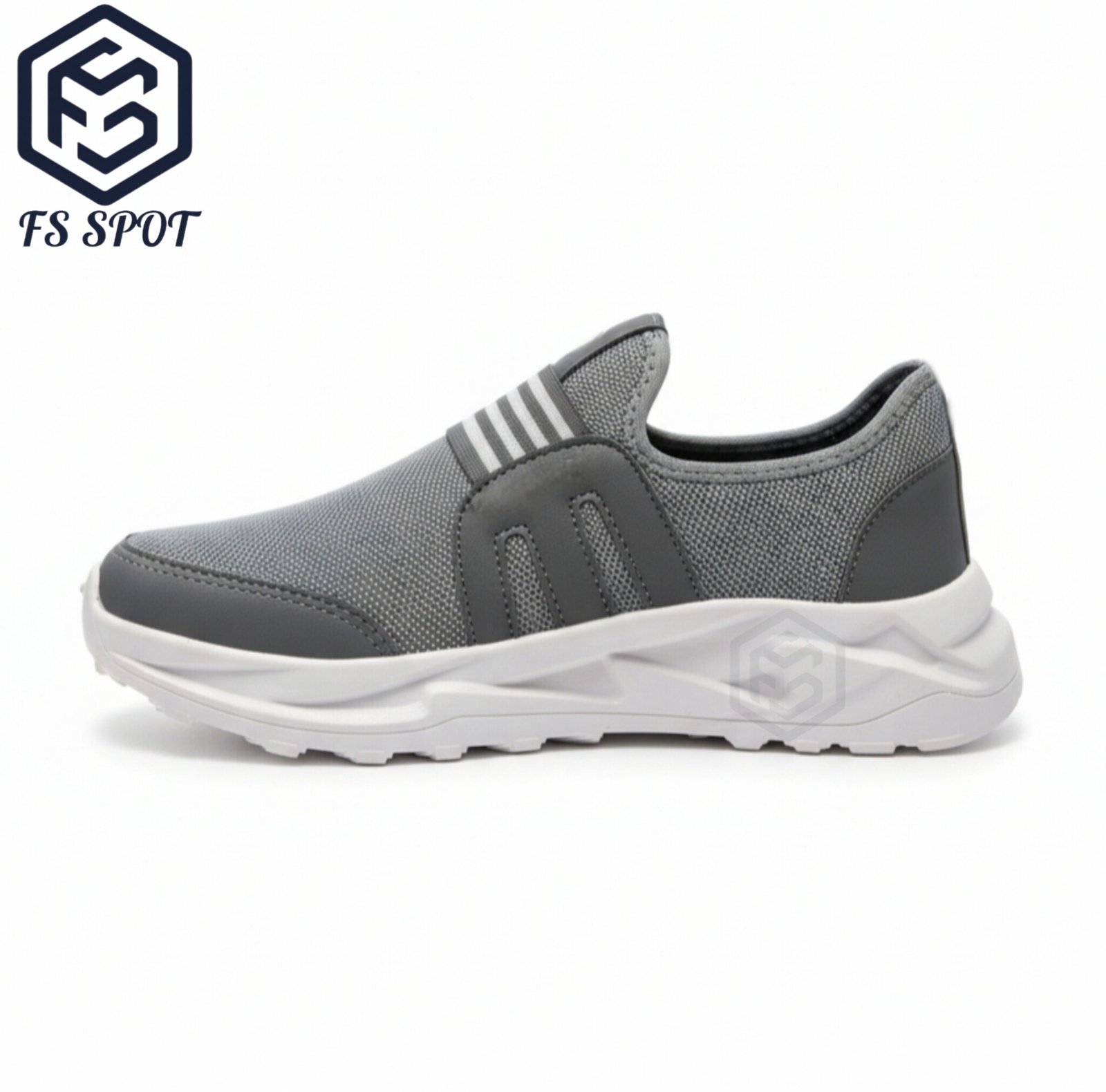 Stylish Men’s Casual Shoes in Black & Grey by FS SPOT – Premium Comfort & Trendy Design