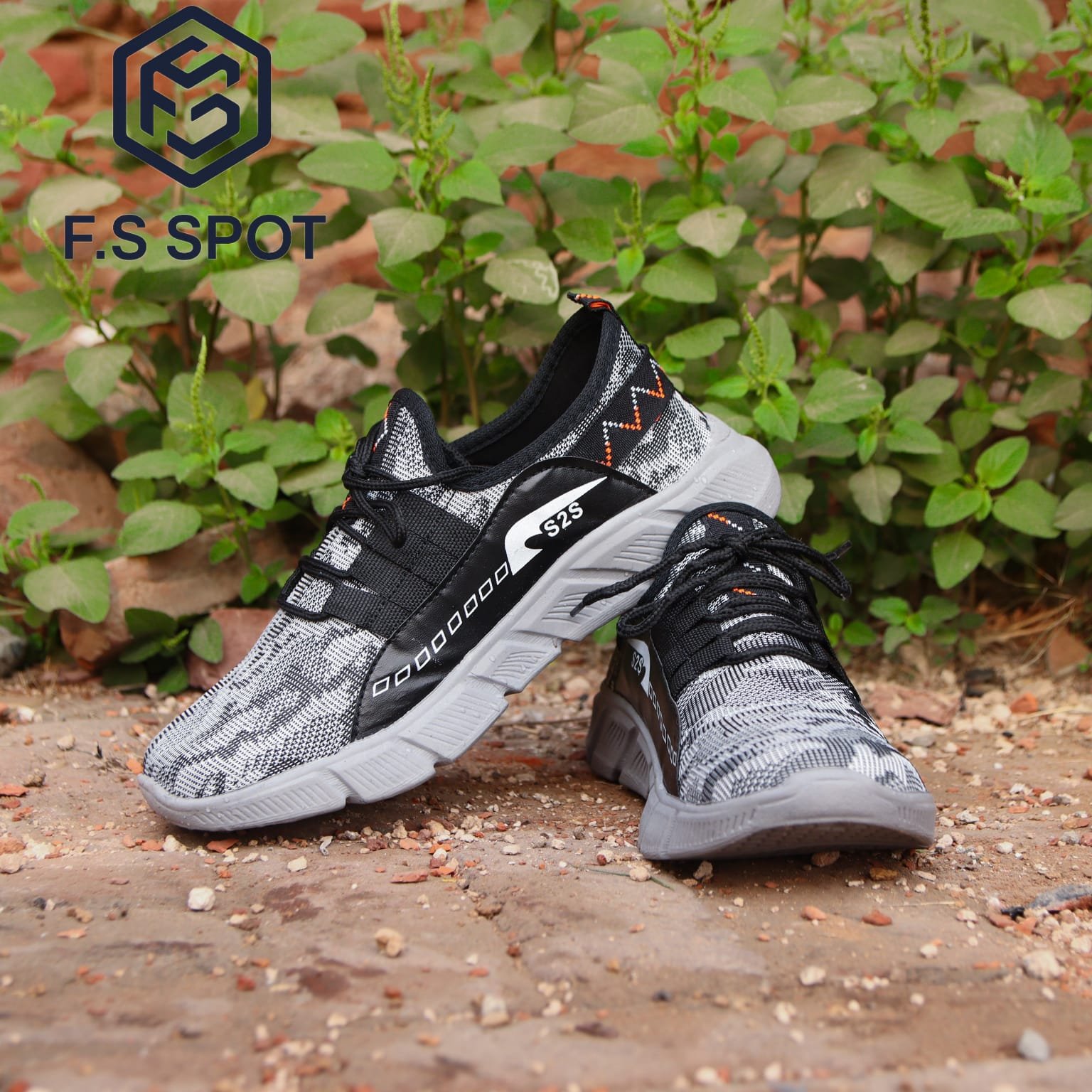Stylish Men’s Casual Shoes in Black & Grey by FS SPOT – Premium Comfort & Trendy Design