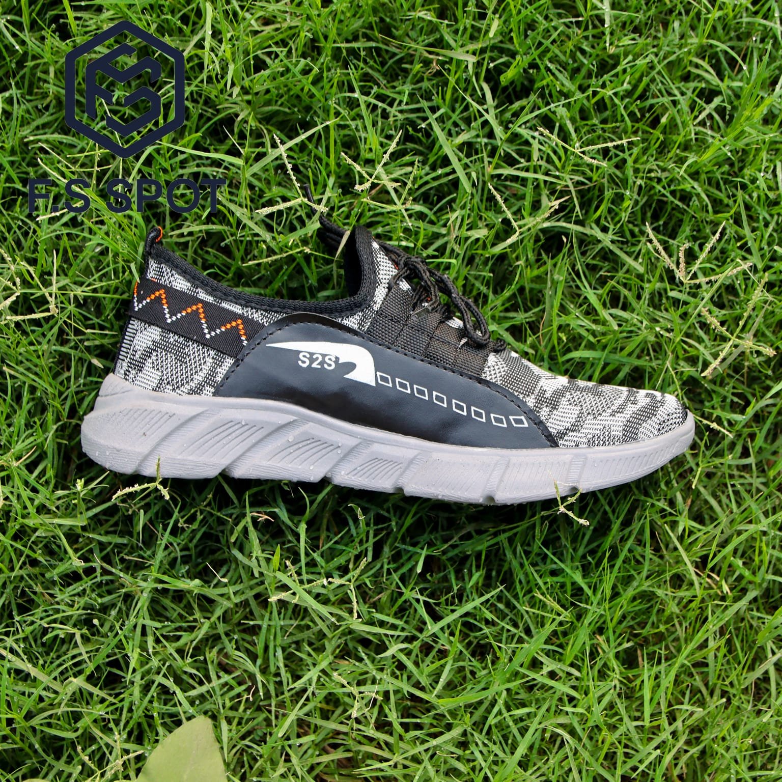 Stylish Men’s Casual Shoes in Black & Grey by FS SPOT – Premium Comfort & Trendy Design