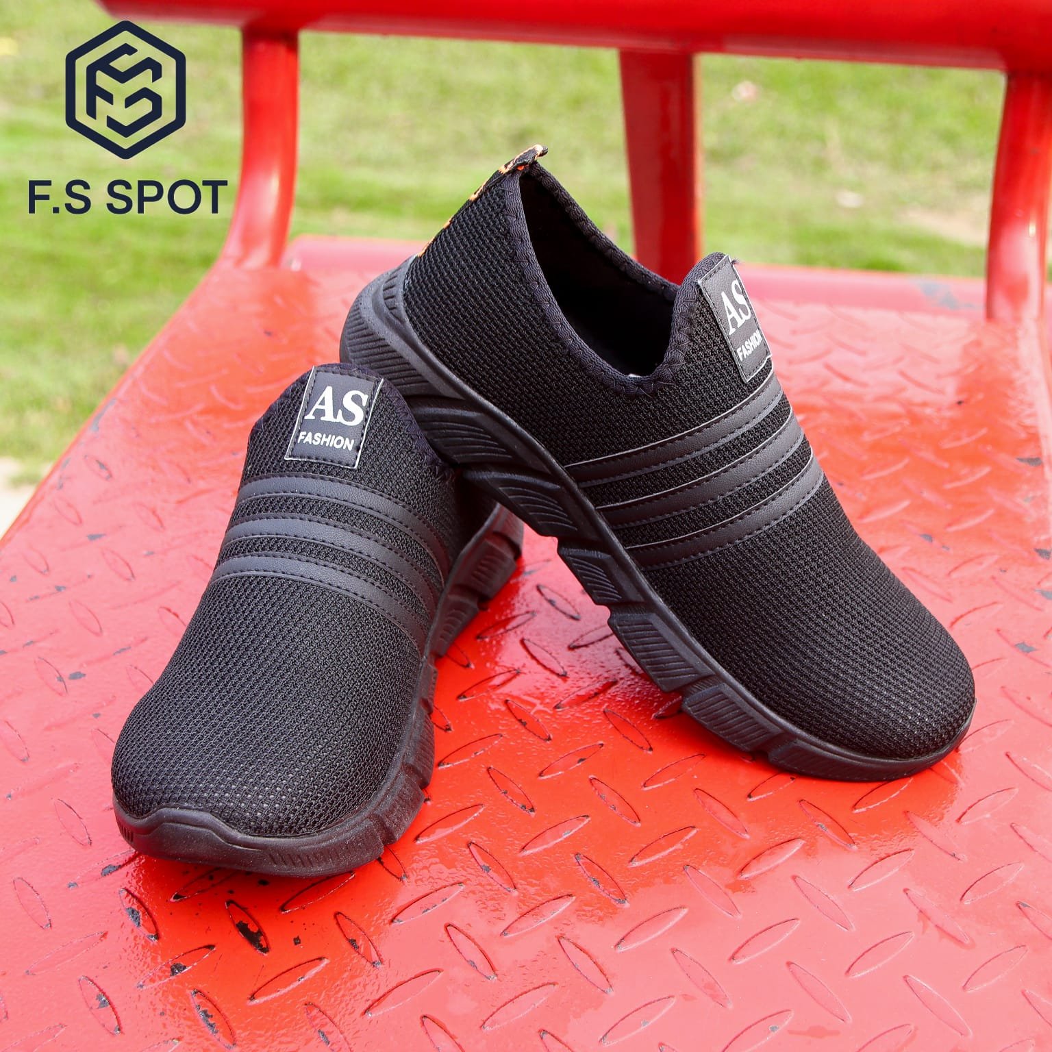 Stylish Men’s Casual Shoes in Black & Grey by FS SPOT – Premium Comfort & Trendy Design