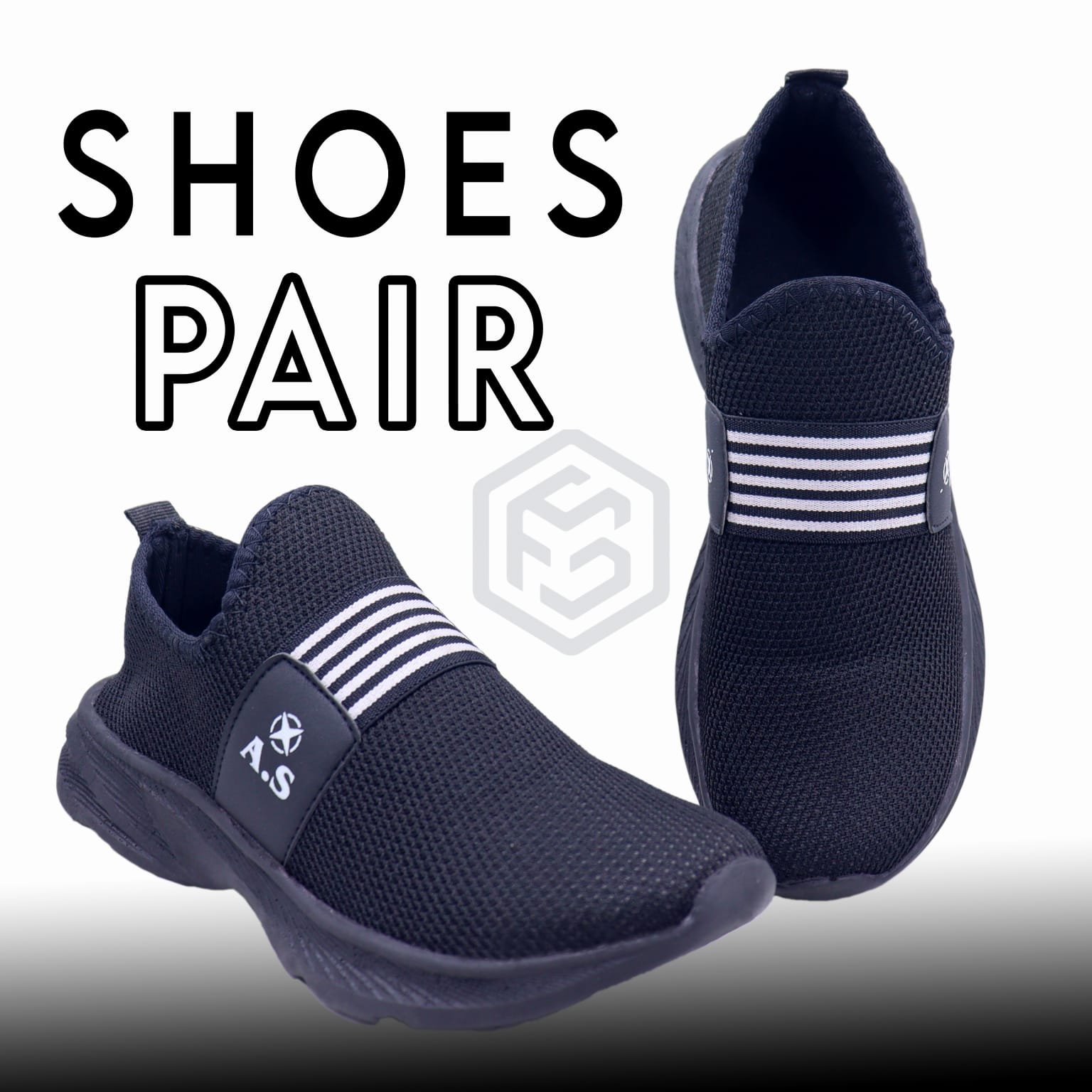 Stylish Men’s Casual Shoes in Black & Grey by FS SPOT – Premium Comfort & Trendy Design