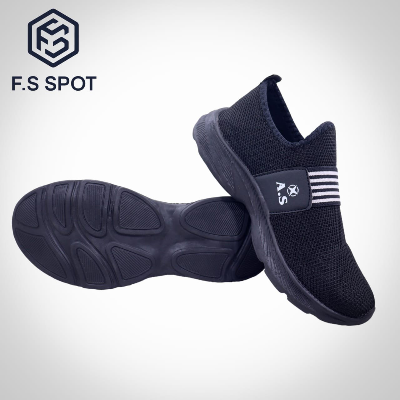 Stylish Men’s Casual Shoes in Black & Grey by FS SPOT – Premium Comfort & Trendy Design